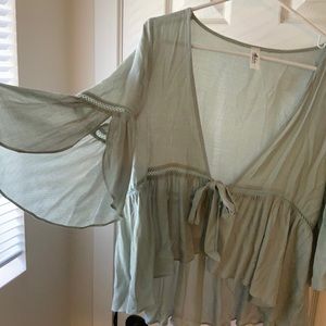 Mahina Bell Sleeve Tie Top, size Small NWOT